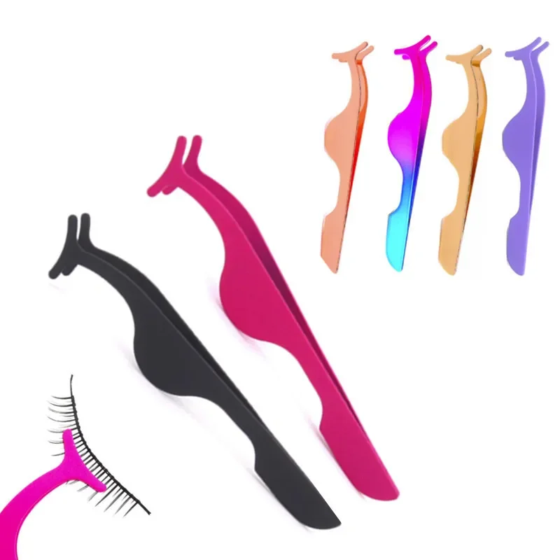 Pinça profissional para cílios, modelador de extensão de cílios em aço inoxidável e ferramenta aplicadora para cílios postiços, 1 peça