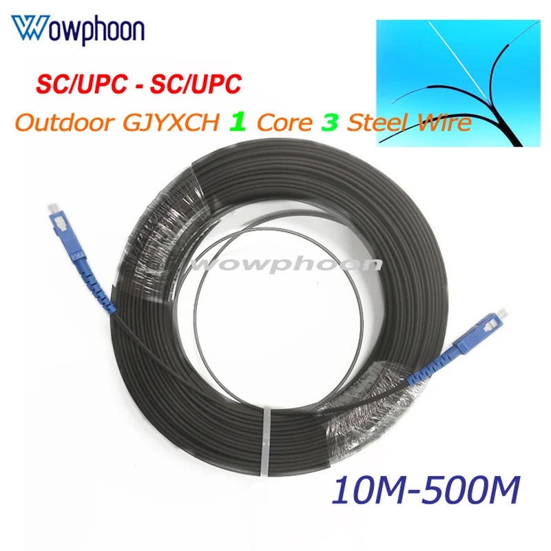 

SC UPC SC Optical Patch Cords, 3 Steel Wire, Fiber Patch Cables, Single Mode, FTTH Drop Cable, High Quality customized