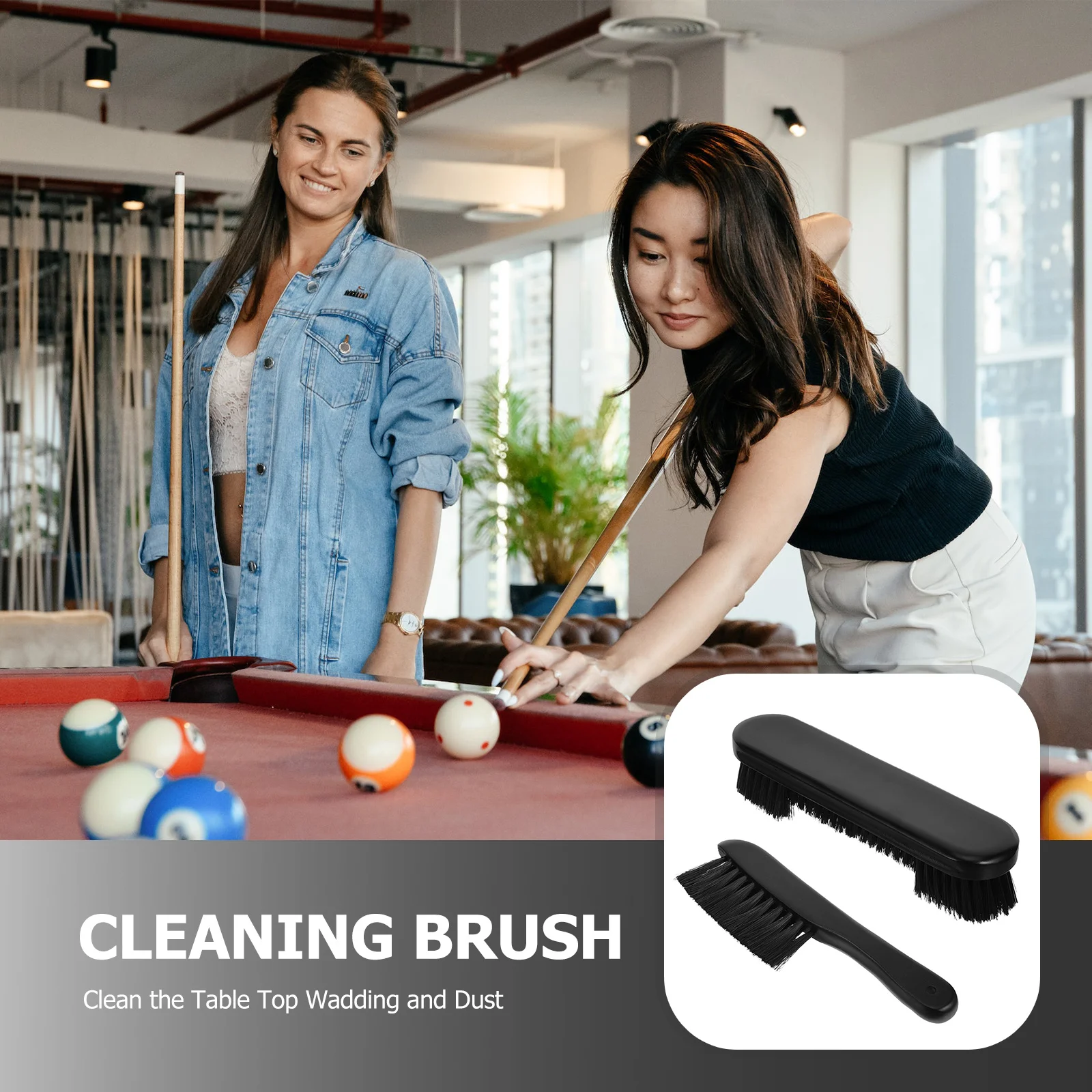 1 مجموعة البلياردو طاولة بلياردو تنظيف فرشاة مجموعة مقبض خشبي النايلون الخشن السكك الحديدية وفرش كنس لإزالة الغبار كفاءة