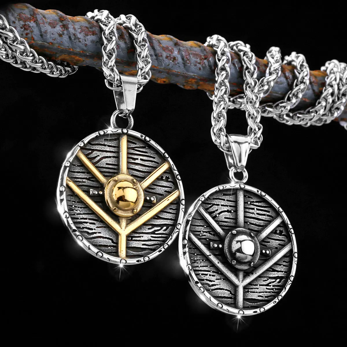 Stainless Steel Antique Norwegian Amulet Rune Necklace Stainless Steel Viking Pendant Punk Male Ladies Gift Jewellery Wholesale