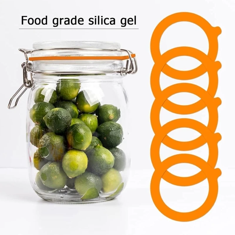 CPDD 20 pacotes anéis vedação borracha para tampas frascos conserva, selos silicone à prova vazamento