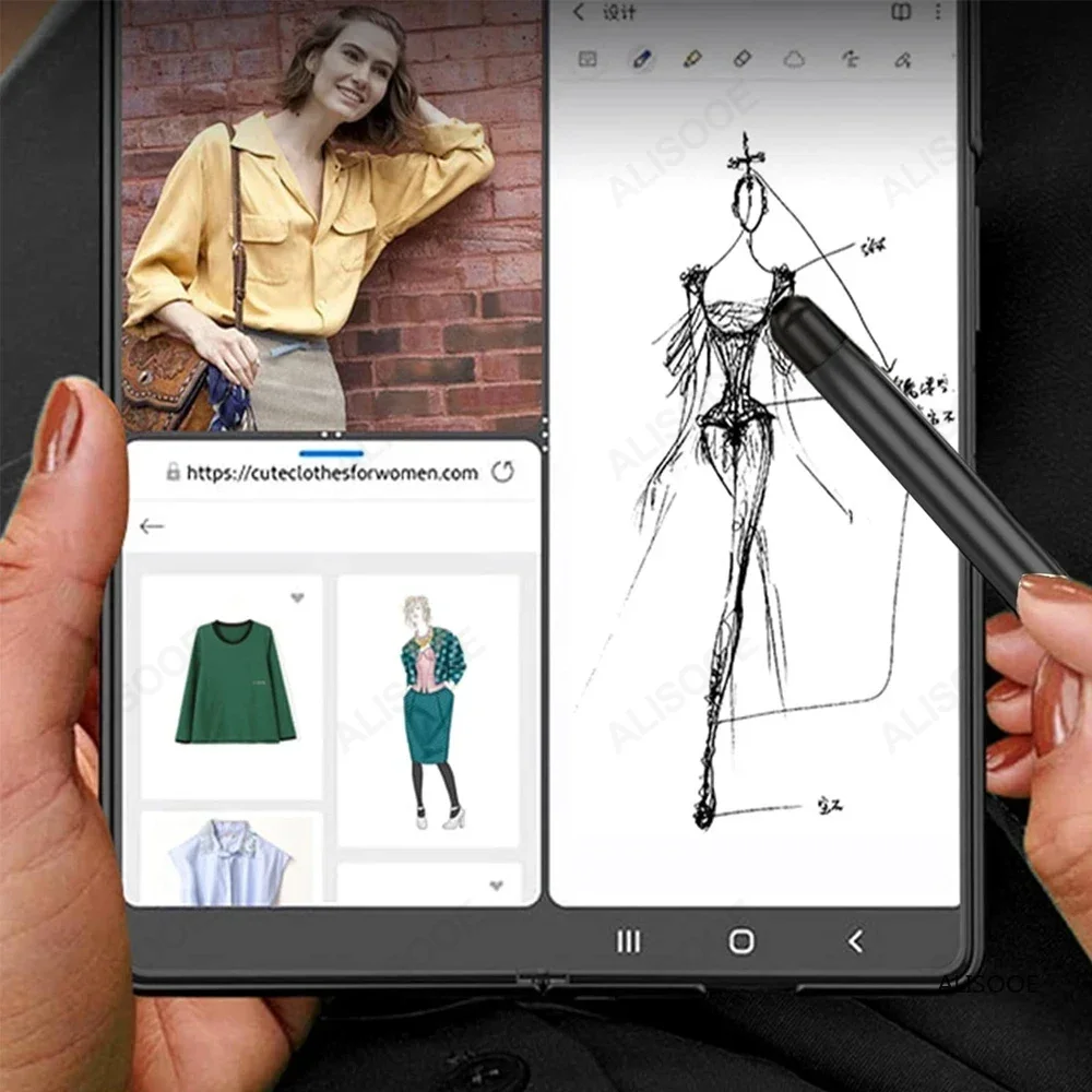 Uniwersalny pojemnościowy rysik dotykowy z miejscem na kartę do Samsung Galaxy Z Fold 8 7 6 5 4 3 2, Honor Magic V6 V5 V3 — zdjęcie produktu 5