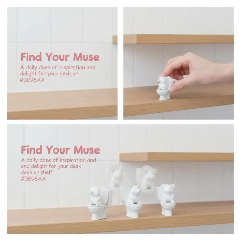 Cute 3D Pig Toilet Wall Decor Suitable for Rental Apartment Fine Craft Funny Wall Art for Bathroom Restroom