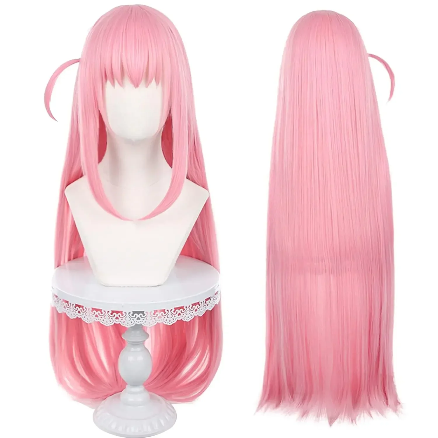 Anime cosplay peruca para bocchi the rock hitori gotoh cabelo rosa para as mulheres halloween vestir-se rosa perucas longas retas traje