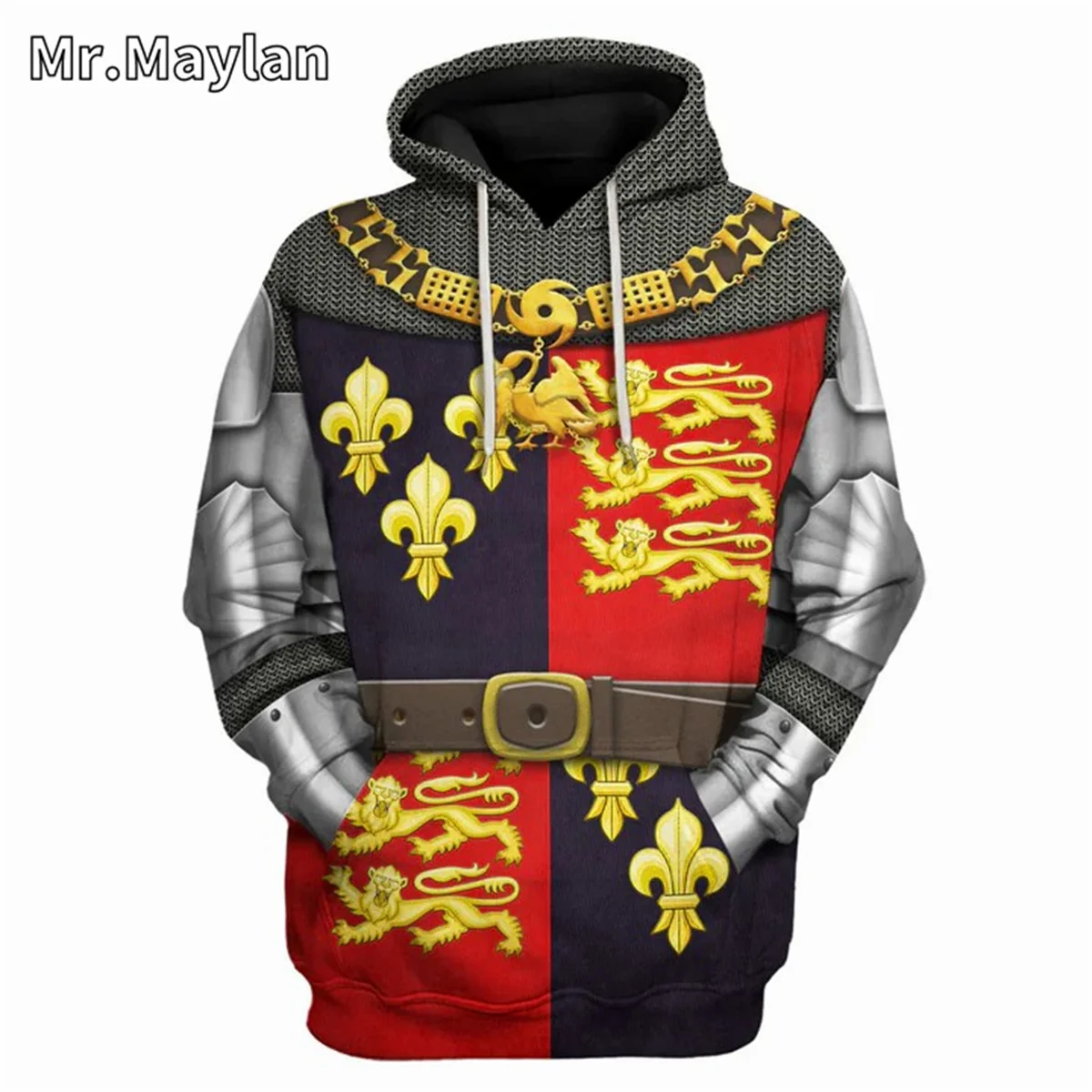 King Henry V-Battle of Agincourt Knights Cosplay Costume 3D Unisex Hoodie Men Streetwear Zip Pullover Casual Jacket Tracksuits