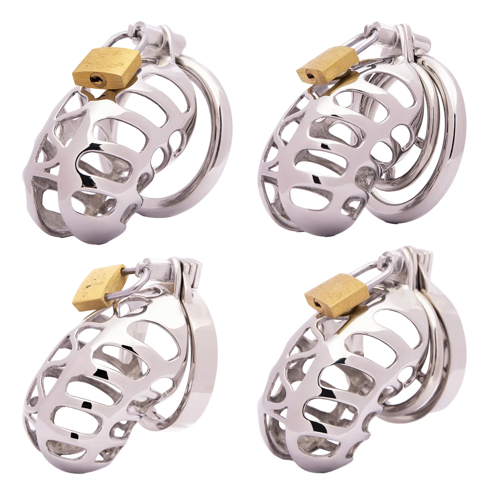 New Big Penis Lock Cock Cage Male Chastity Device Anti Off Ring Cockcage For Men Metal Stainless Steel BDSM Sex Toys Bondage Man