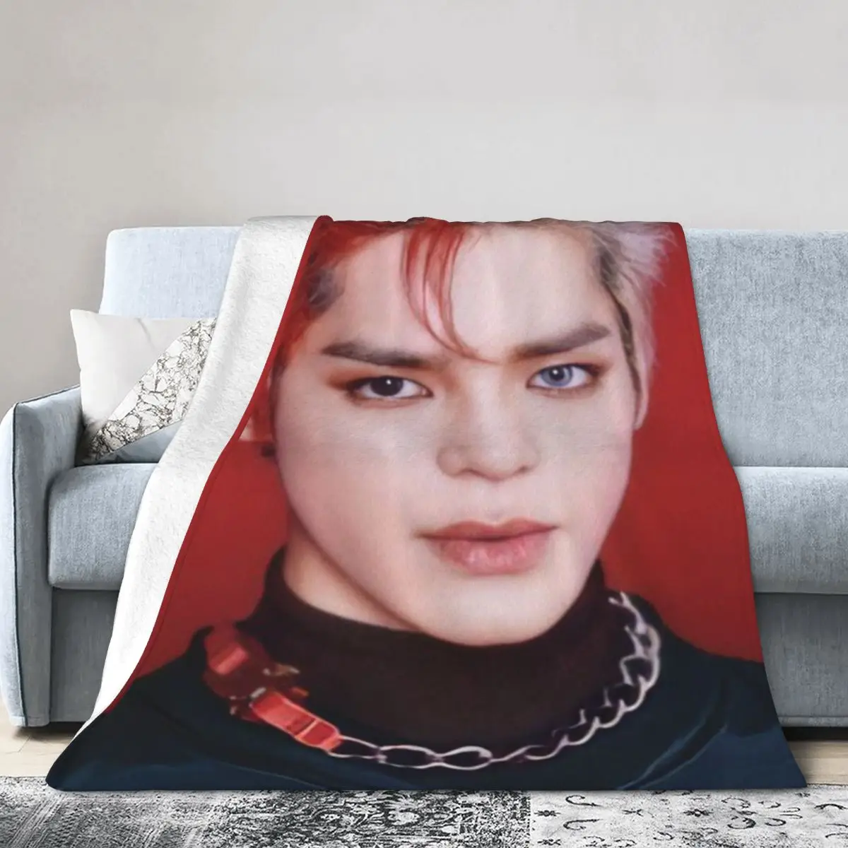 Popular-KPOP-T-Taeyong Blanket Flange Textile Decor Portable Super Soft Throw Blankets for Home Office Plush Thin Quilt