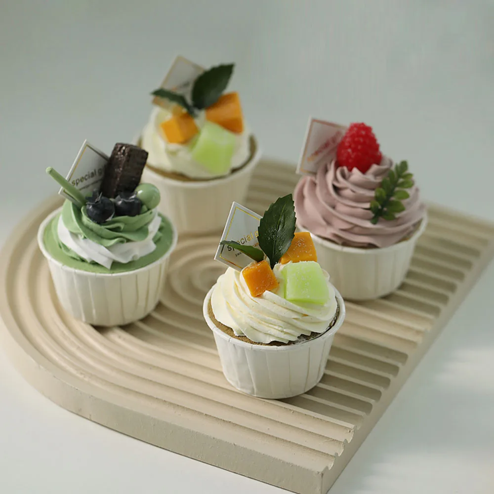 

fake cake dessert artificial food props party decoration supplies chocolate mango blueberry strawberry fruit simulation Cupcake
