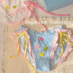 Y2K Style Underpants Small Butterfly Summer Fresh Unbinding Lace Up Underwear Sexy Cotton Japanese Sweet Girls Triangle Panties