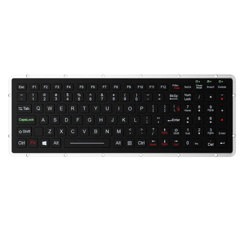 Embedded industrial keyboard dustproof, waterproof, wear-resistant and antibacterial, fully sealed reinforced aerospace