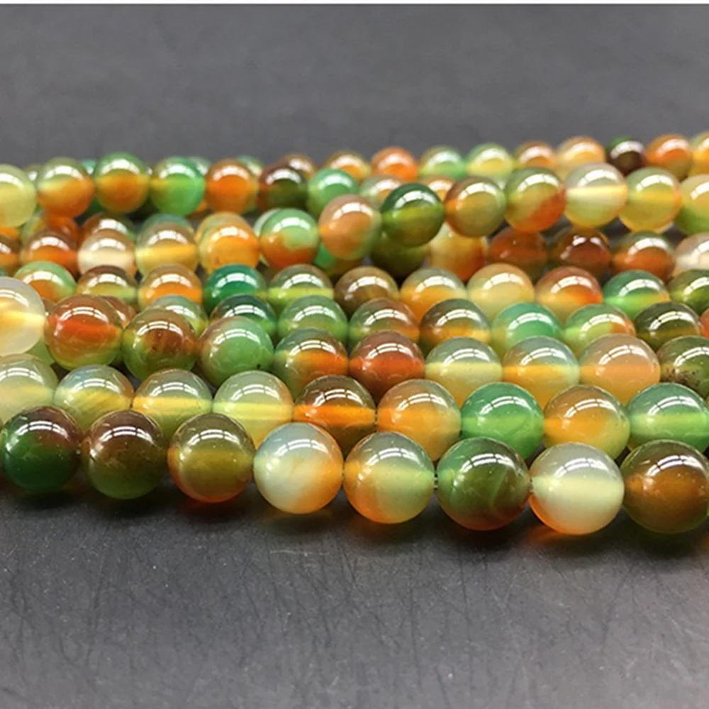 Round Loose Beads for Jewelry Making Supplies Charms Natural Stone Peacock Agates Women DIY Bracelets Necklace Crimp 6/8/10/12mm