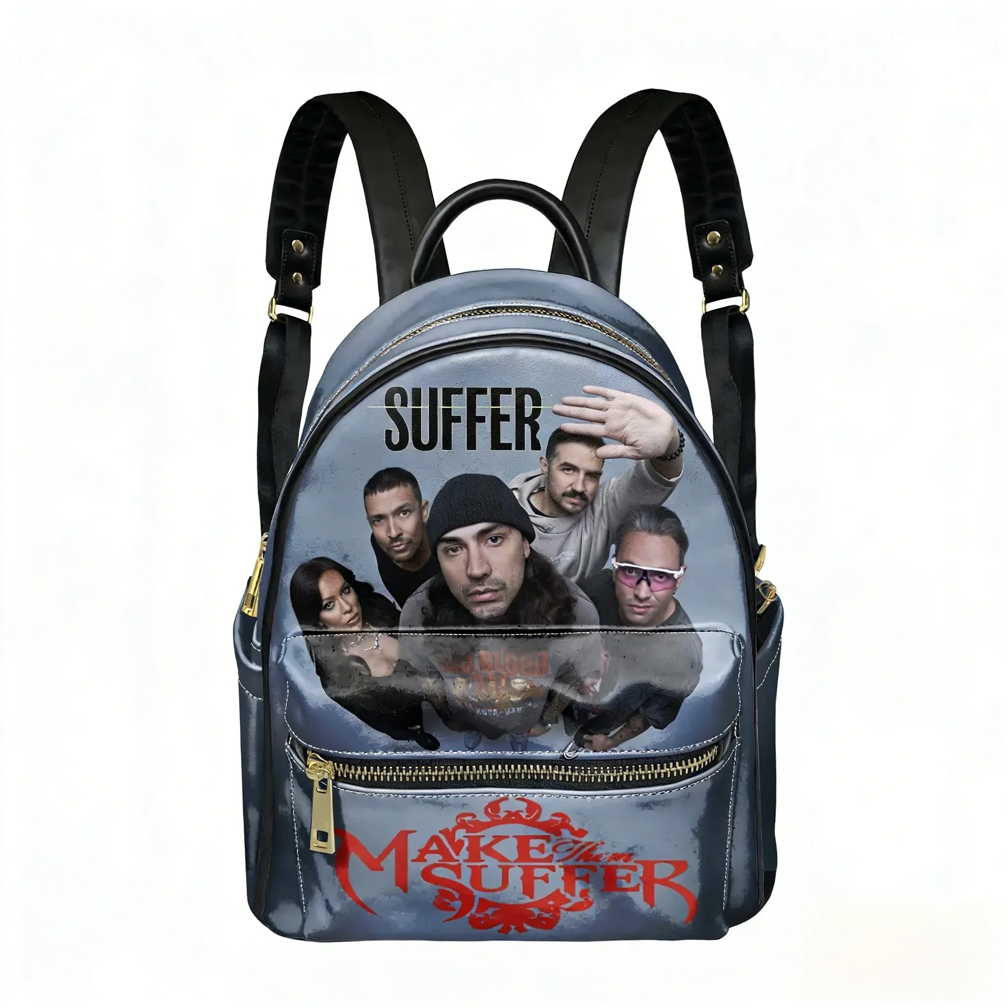 

Make Them Suffer Metal Band Backpack Womens Men Personalized Double Shoulder Bag Business Travel Bookbag Rucksack Gift Daypack