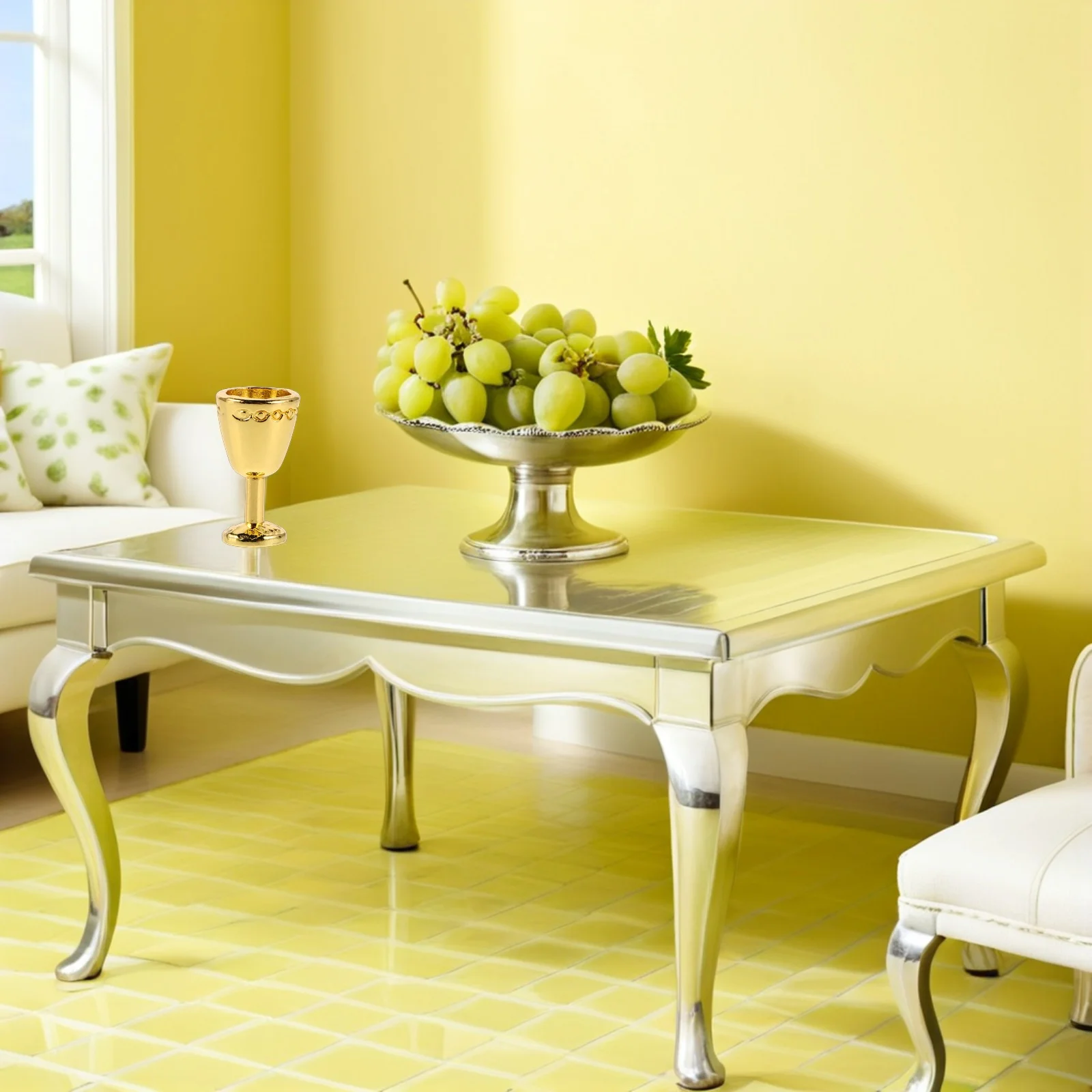 8Pcs Miniatur Wein Becher Legierung Vintage Geprägte Mini Tassen Küche Versorgung Puppenhaus Party Dekorationen Mini Teetasse