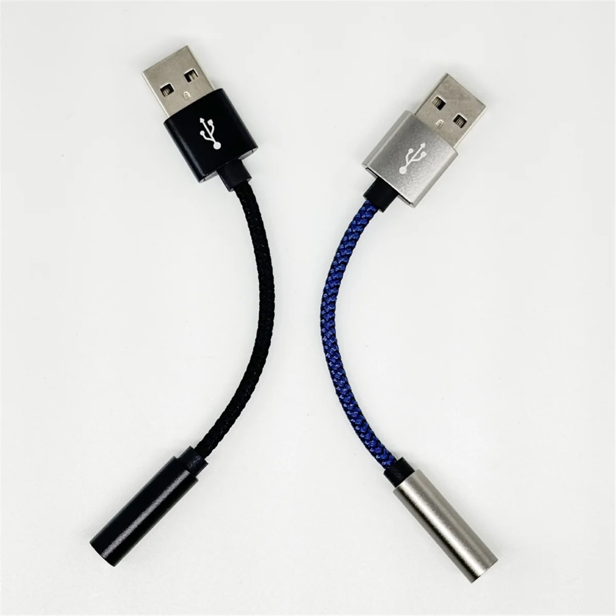 FZFZ USB - 3.5mm オーディオケーブル USB A - 3.5mm メス外部ステレオサウンドカードヘッドフォンマイクサウンドアダプターシルバー&ブルー