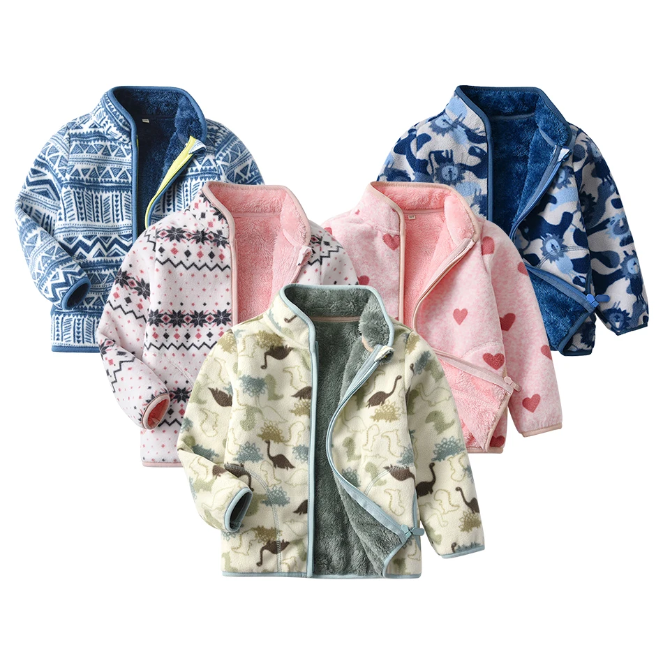 

Unisex Baby Warm Lined Hooded Jacket Adorable Prints Comfortable Soft Fleece Coat Kids Cozy Winter Days and Playtime Outerwear