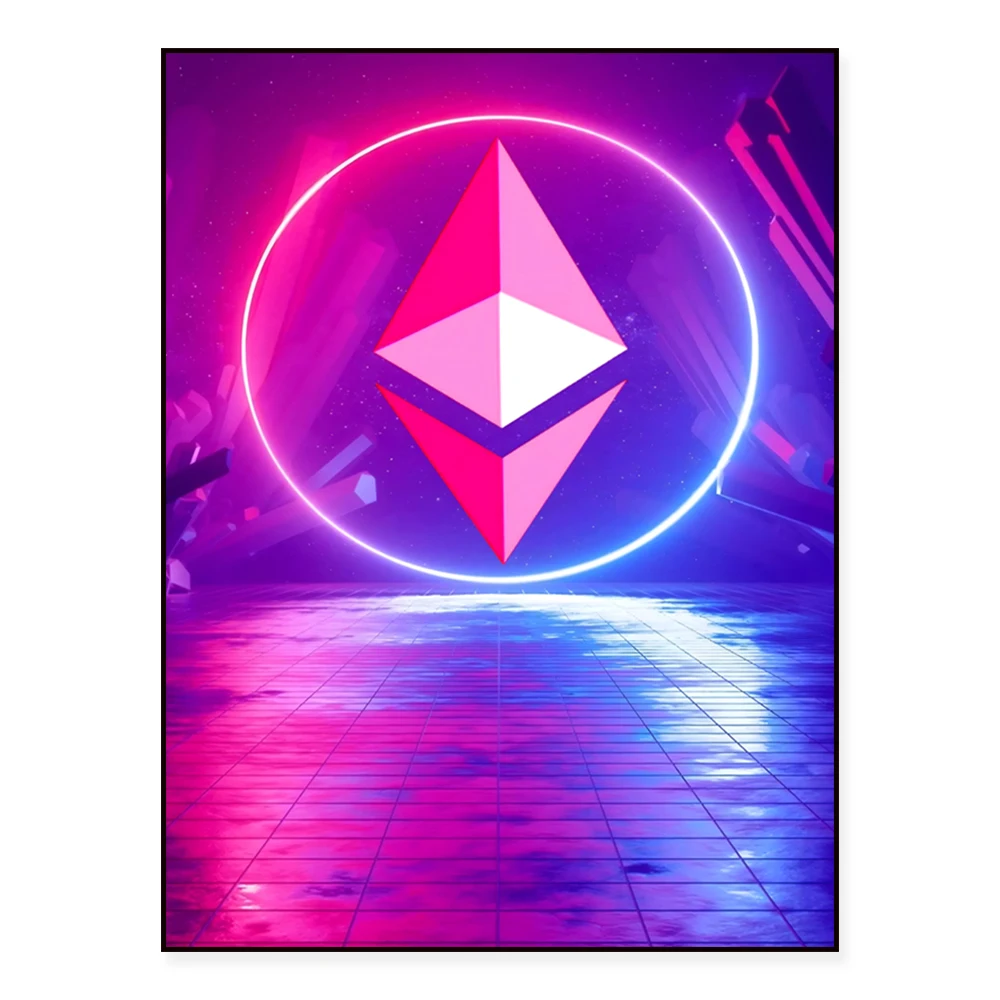 Crypto Canvas Posters. XRP, Cardano, Bitcoin, Solana, Decentraland, Ethereum