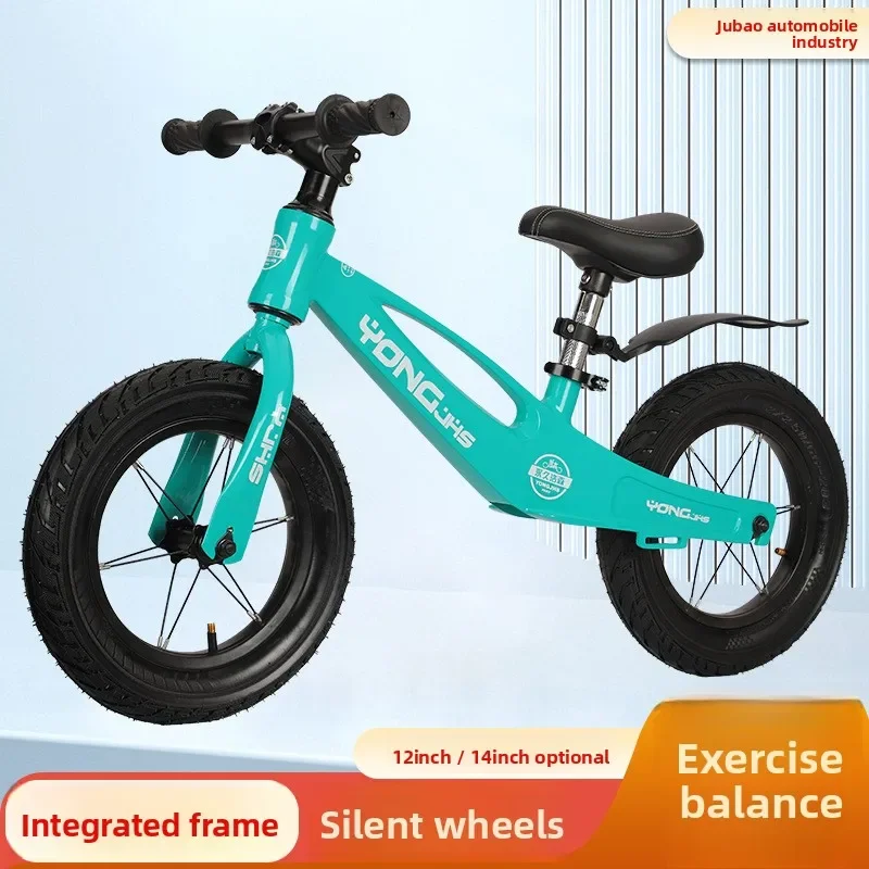 Kids Magnesium Alloy Glide Sliding Balance Bike, 12 Inch & 14 Inch Toddler Bike Without Pedals, Lightweight No-Pedal Toy for
