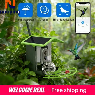 Cámara para Observación de Aves 4MP 2K HD WiFi con Panel Solar, Alertas Instantáneas para la Observación de Aves
