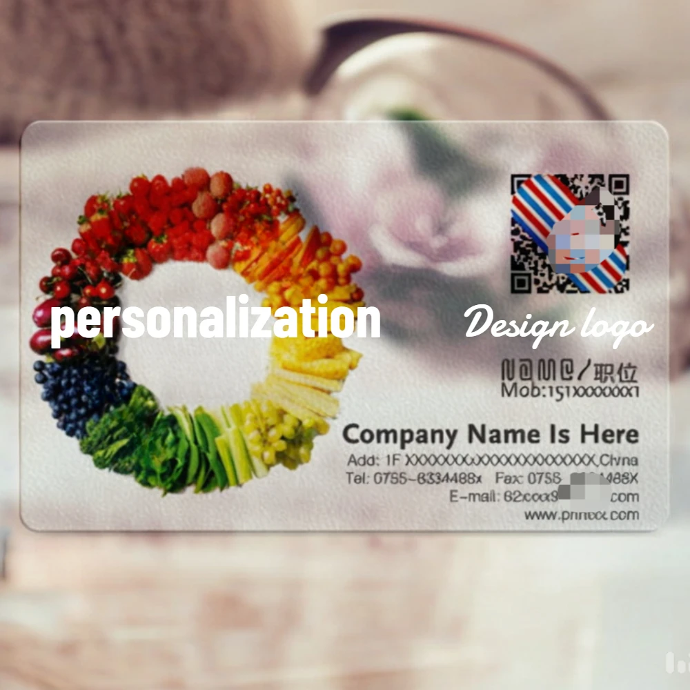Cartão de visita transparente personalizado grátis em pvc, impressão colorida, logotipo personalizado, cartão de agradecimento, design grátis, 0.38mm