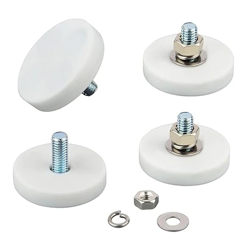 Imán de 43 mm Imán recubierto de caucho blanco fuerte con rosca macho M6, imanes de tierras raras de montaje magnético