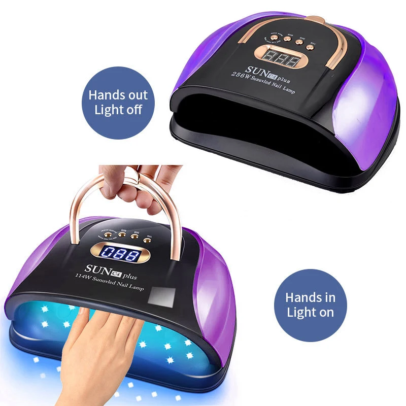 Uv Led Nail Lamp Portable Nail Dryer Light 57 Leds 256w Uv Led Nail Dryer Gel Polish Quick Drying Uv Led Lamp Nails High Power