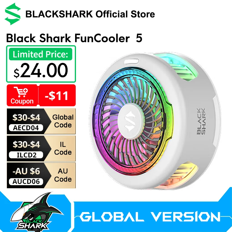 ブラックシャーク FunCooler 5 放熱バッククリップ 最大35度 ℃   温度低下7枚羽根ファン＆20W大出力TEC