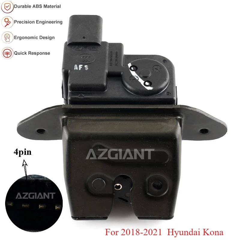 

AZGIANT Trunk Lock Block Rear Trunk Lid Lock for Hyundai Kona Tailgate Lock Back Door Lock#81230-J9000 4Pin Durable Auto Parts
