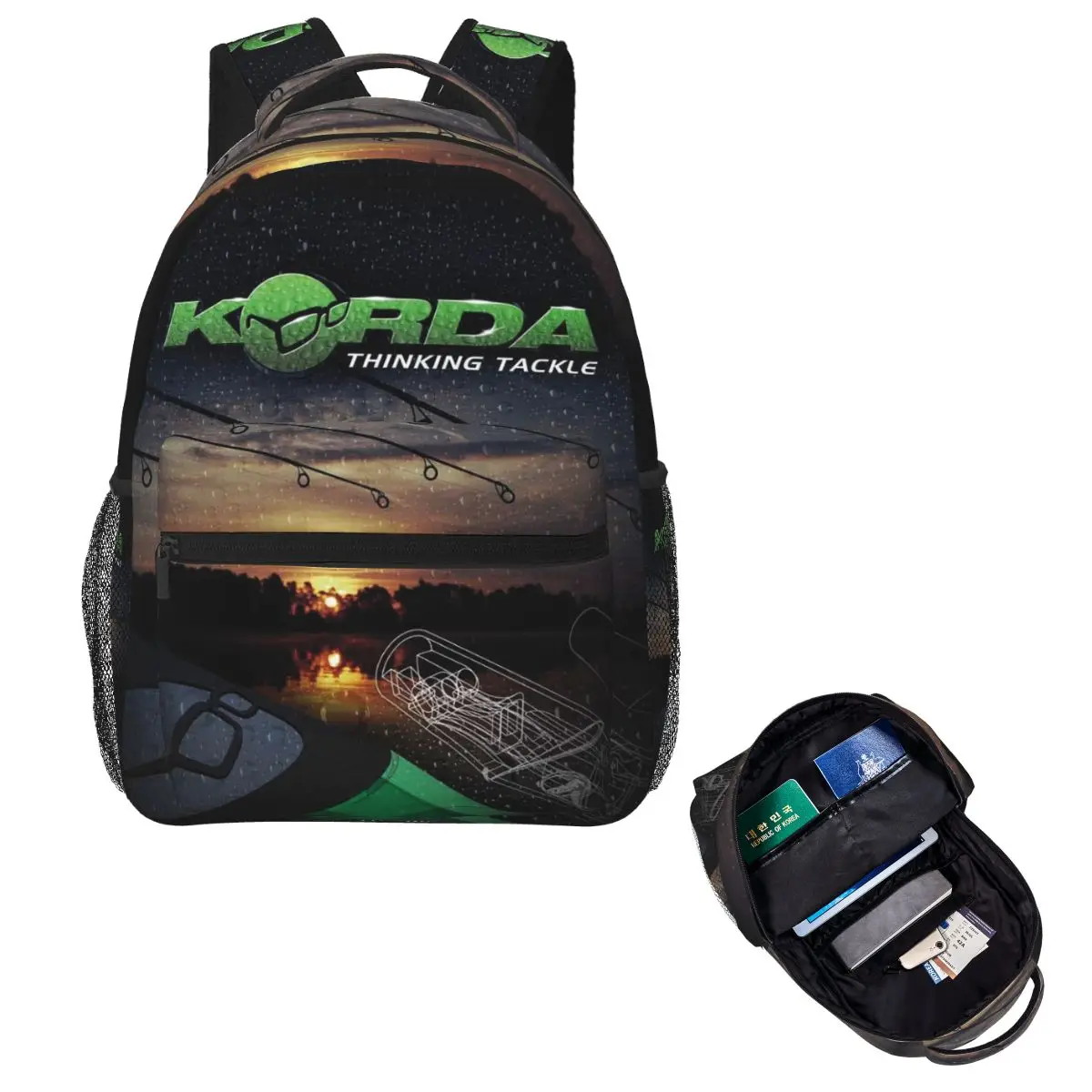 

Korda Fishing Logo (3) Backpack Hot Sale Daypack Large Capacity Kids BookBag School Bag Shoulder Bags for Men Women