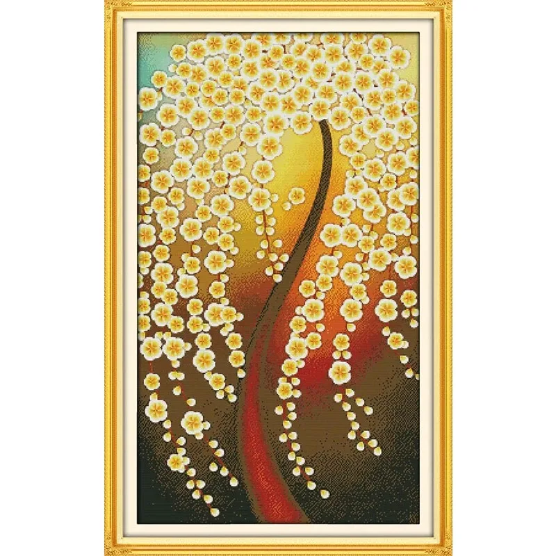 

Joy Sunday Новый набор для вышивки крестом с принтом, легкий узор, набор для вышивки из штампованной ткани Аиды-зачарованное дерево