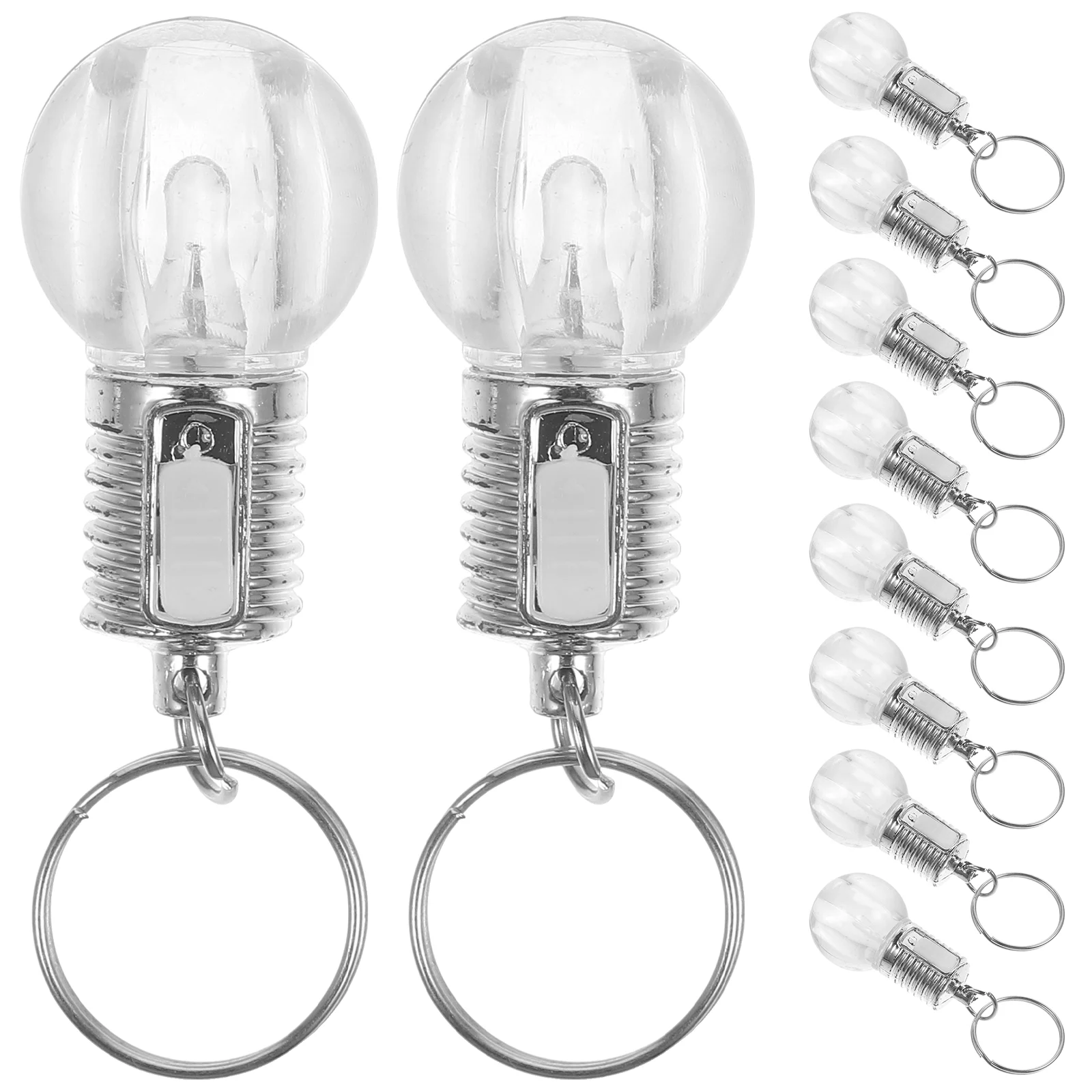 LED Bulb Key Chain Colorful Changing Clear Lamp Torch Keyring Unique Design Keychain Light Fob