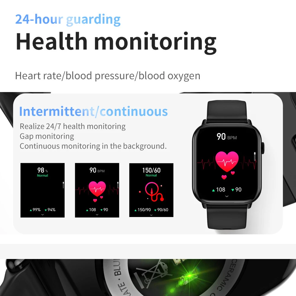 1,75 "умные часы с синим зубом для женщин, автоматический мониторинг здоровья, умные часы для сна, мужские музыкальные водонепроницаемые 100 спортивных режимов