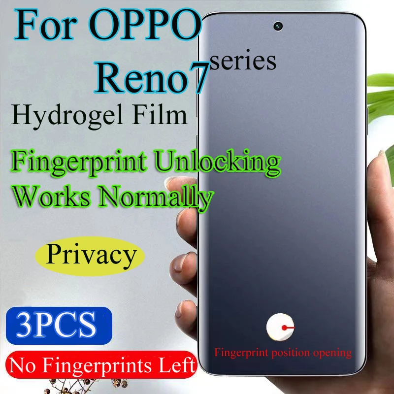 Reno7Pro Soft Screen Protector For OPPO Reno7 Pro Privacy Hydrogel Film Reno7se Fingerprint Unlocking Works Normally Soft