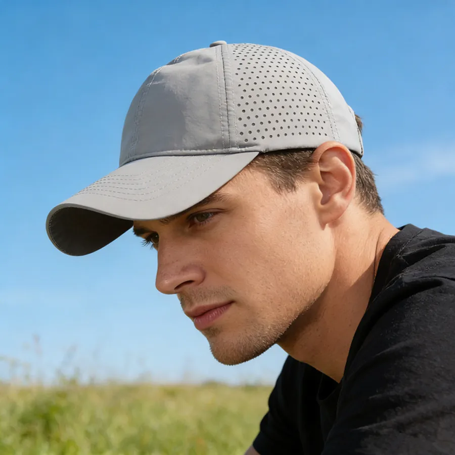 Nueva Gorra de Béisbol Ligera de Verano, Perforada, Transpirable, de Secado Rápido y Ajustable, Unisex para Senderismo y Protección Solar