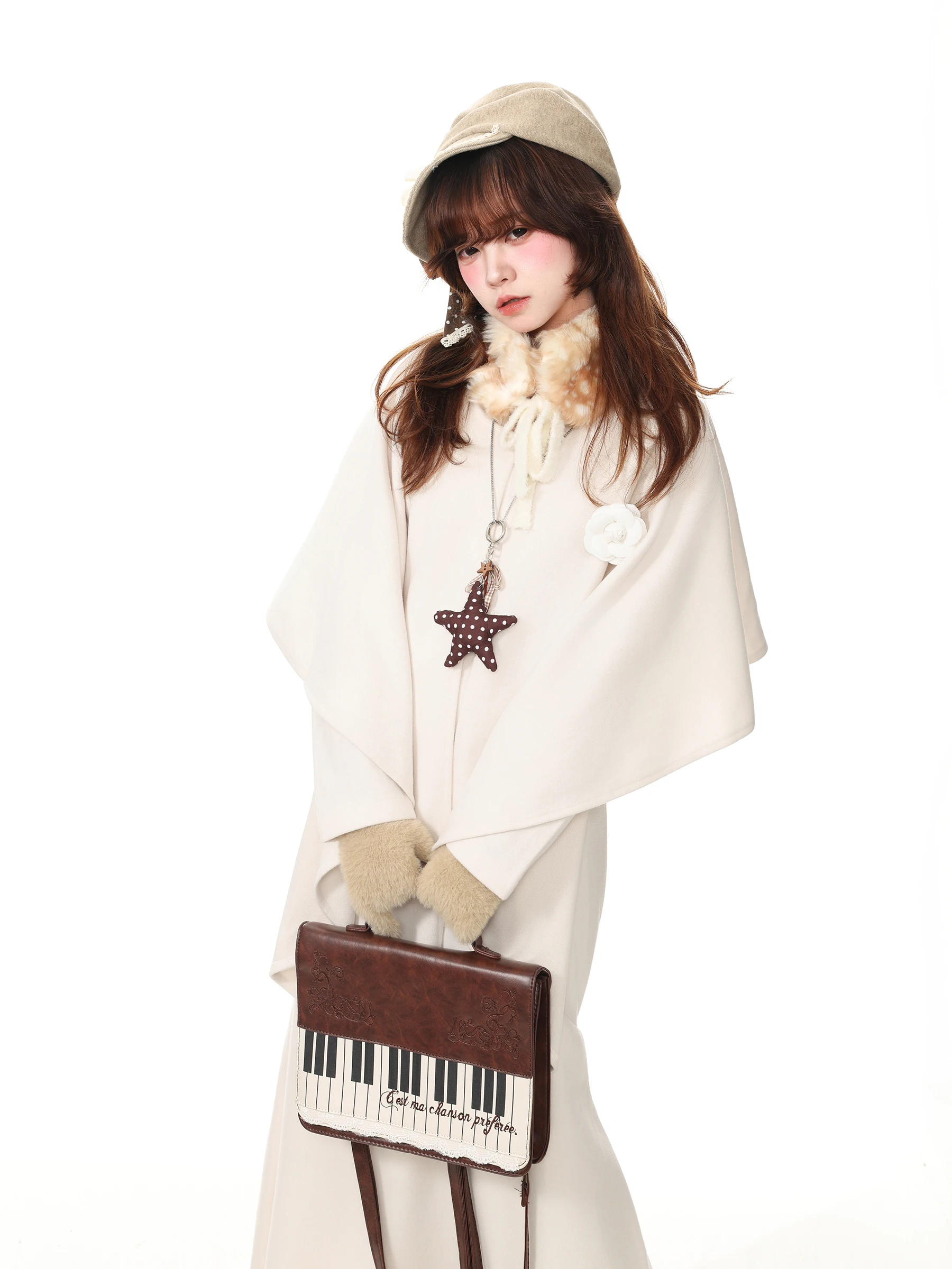 Blue Ghost Park Languid Park Small Fragrance Style Cloak Shoulder Fish Tail Dress Two Piece Set Women's Autumn Collection