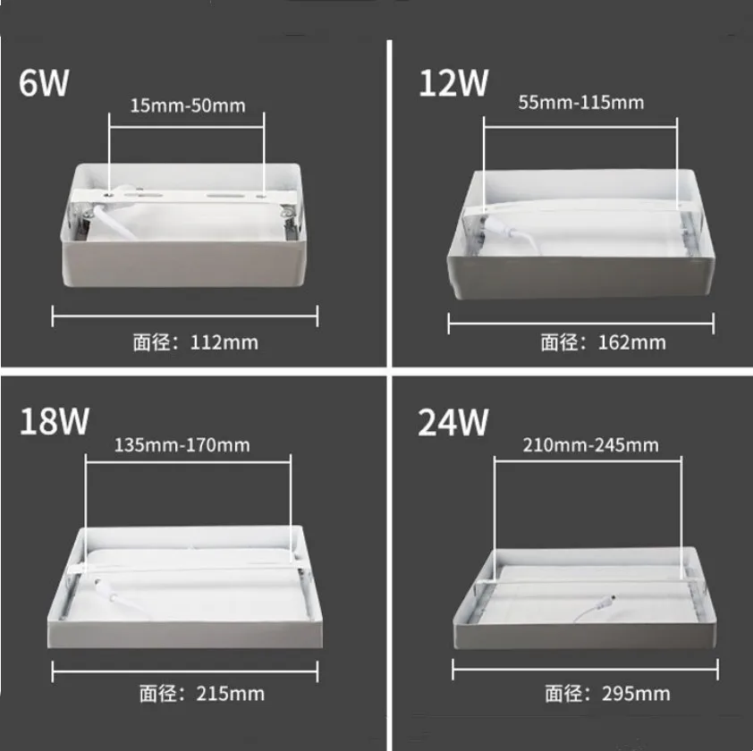 Imagem -05 - Superfície Montada Conduziu a Luz do Painel w 12 w 18 w Conduziu a Lâmpada de Teto Ac85265v 2835 Smd Luminaria Lampada Conduziu a Lâmpada de Luz de Casa