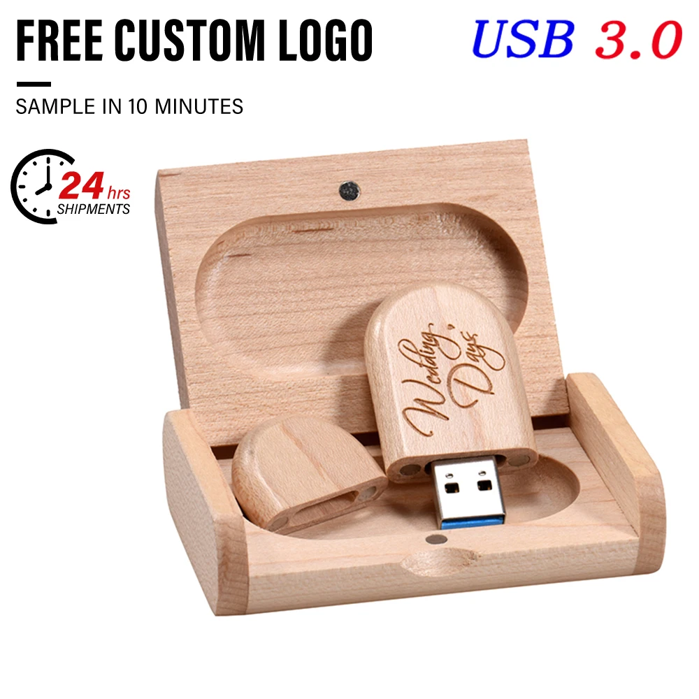 

USB 3.0 Бесплатный индивидуальный логотип USB3.0 Флэш-накопитель 128 ГБ Свадебный подарок Pen Drive 64 ГБ Откидная коробка Memory Stick 32 ГБ Бамбуковый U-диск 16 ГБ