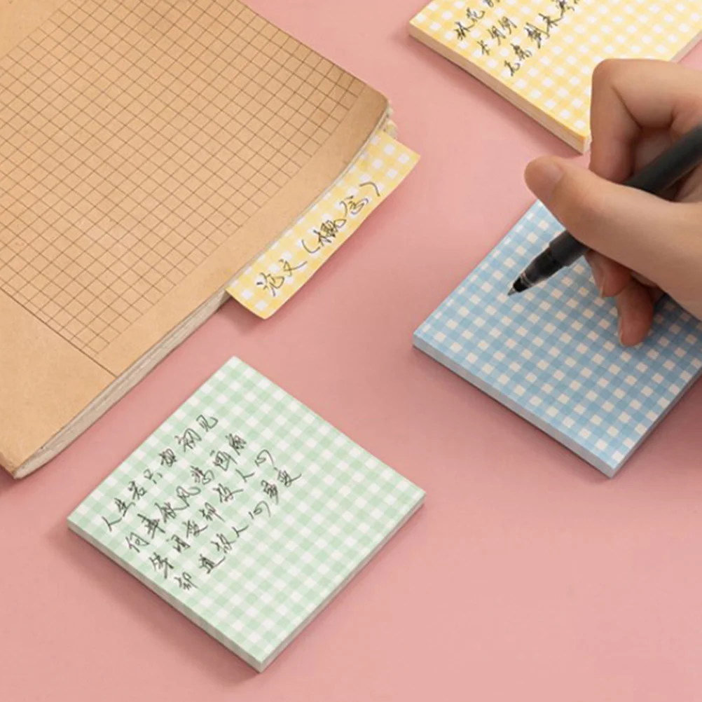 16 Books Convenient Grid Sticky Memo Pads Reusable Adhesive Notepads Office School Task Organizer Memo Pad Note Paper