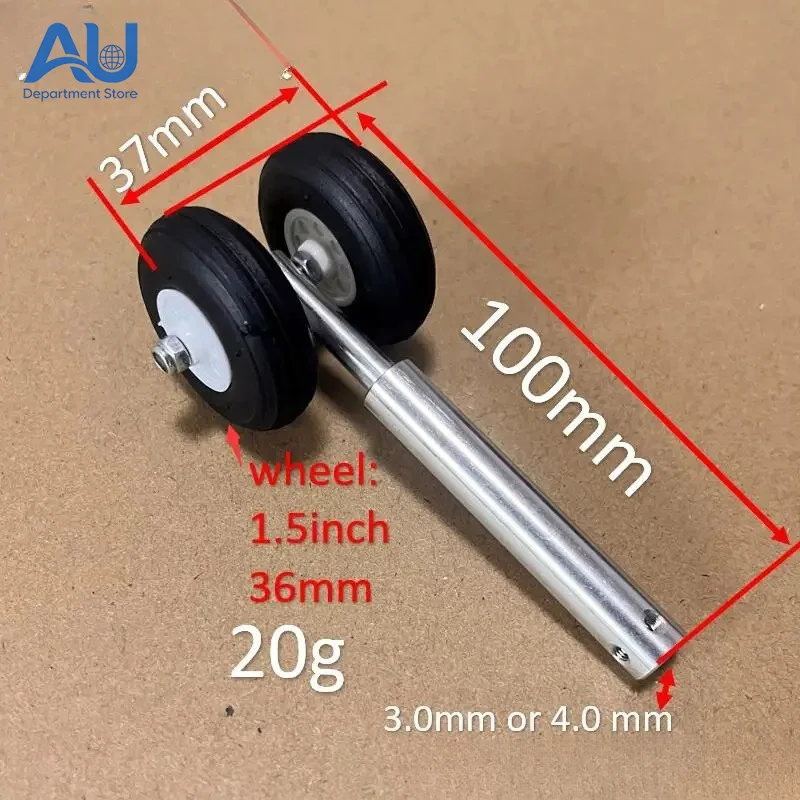 36mm PU Wheels H:100mm Lightweight Aluminum Alloy Anti-Vibration Landing Gears D3/4 for Retractable LG RC Airplane Models Parts