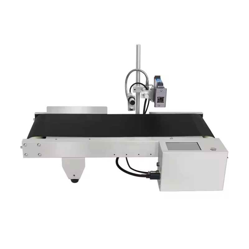 Automatic Mini Tij Printer With Conveyor Belt Bottle Case Wire Facemask Plastic Date Batch Number Expiry Date Inkjet Printer
