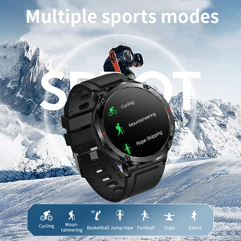 LIGE – montre connectée de sport pour hommes, écran entièrement tactile de 2023 pouce, moniteur d'activité physique, Bluetooth, appel, horloge, 1.6