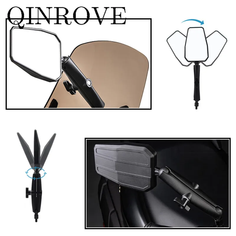 

8 мм 10 мм универсальные задние зеркала для мотоцикла, складное зеркало заднего вида для скутера для Duke 125 Ducati Monster Scrambler Suzuki Honda