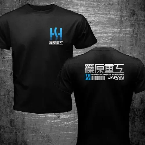 New Rare Japan Mecha Anime Pat Labor Ingram Shinohara Heavy Industries Double Side  Newest Cotton Design Fitted T Shirt