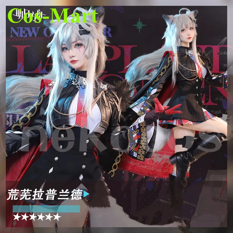 Cos-Mart Arknights Lappland Cosplay Costume Fashion Black Combat Uniform Unisex Halloween Party Role Play Clothing Game