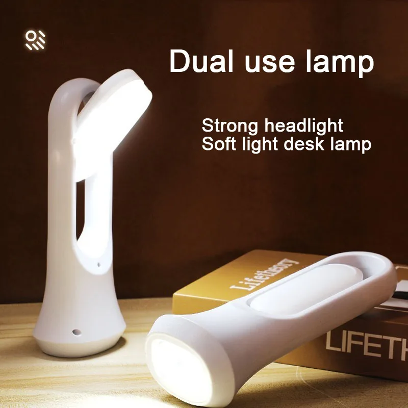 

Rechargeable LED Flashlight And Soft Light Desk Lamp Camping Night Use Battery Replacement High Brightness Guarding The Eye