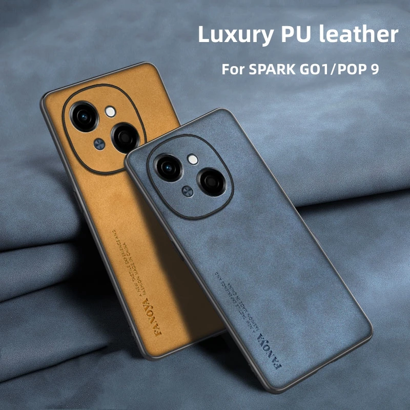 Case For Tecno Spark Go 1 POP 9 Luxury Leather Matte Skin-friendly Back Cover For Spark Go1 TecnoPOP9 TPU Shockproof Bumper