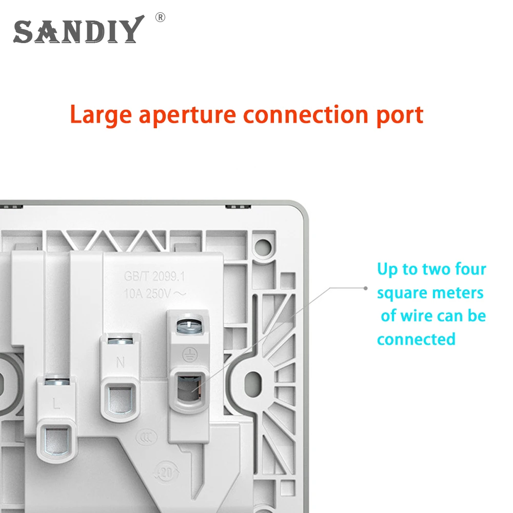 SANDIY Eu Us Standard Switch Controller 1/2/3/4 Gang 1/2 Way Lighting Control Power Lamp 15a 220v Phantom Grey Panel