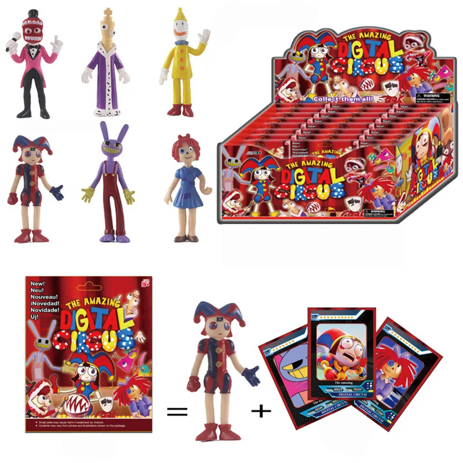 New 1-24PCS Magical Digital Circus Rabbit Clown Doll Set Animation Peripheral Card Blind Bag Kid Birthday Gift