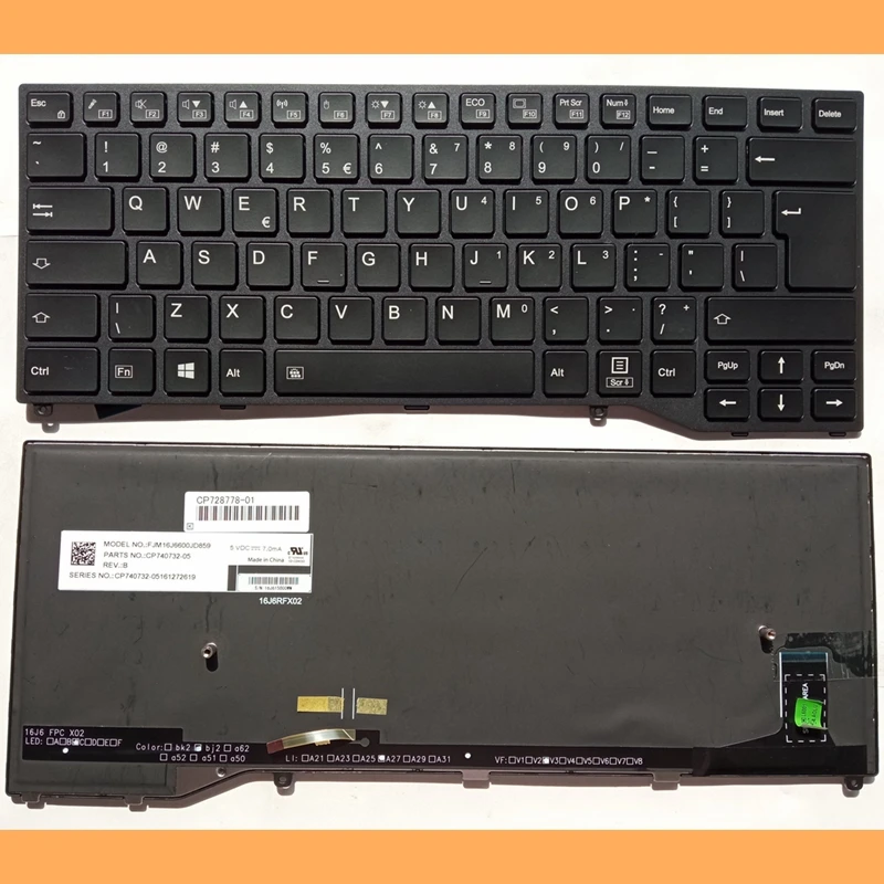 

Клавиатура с подсветкой UI для Fujitsu Lifebook U747 U748 U749 E449 E548