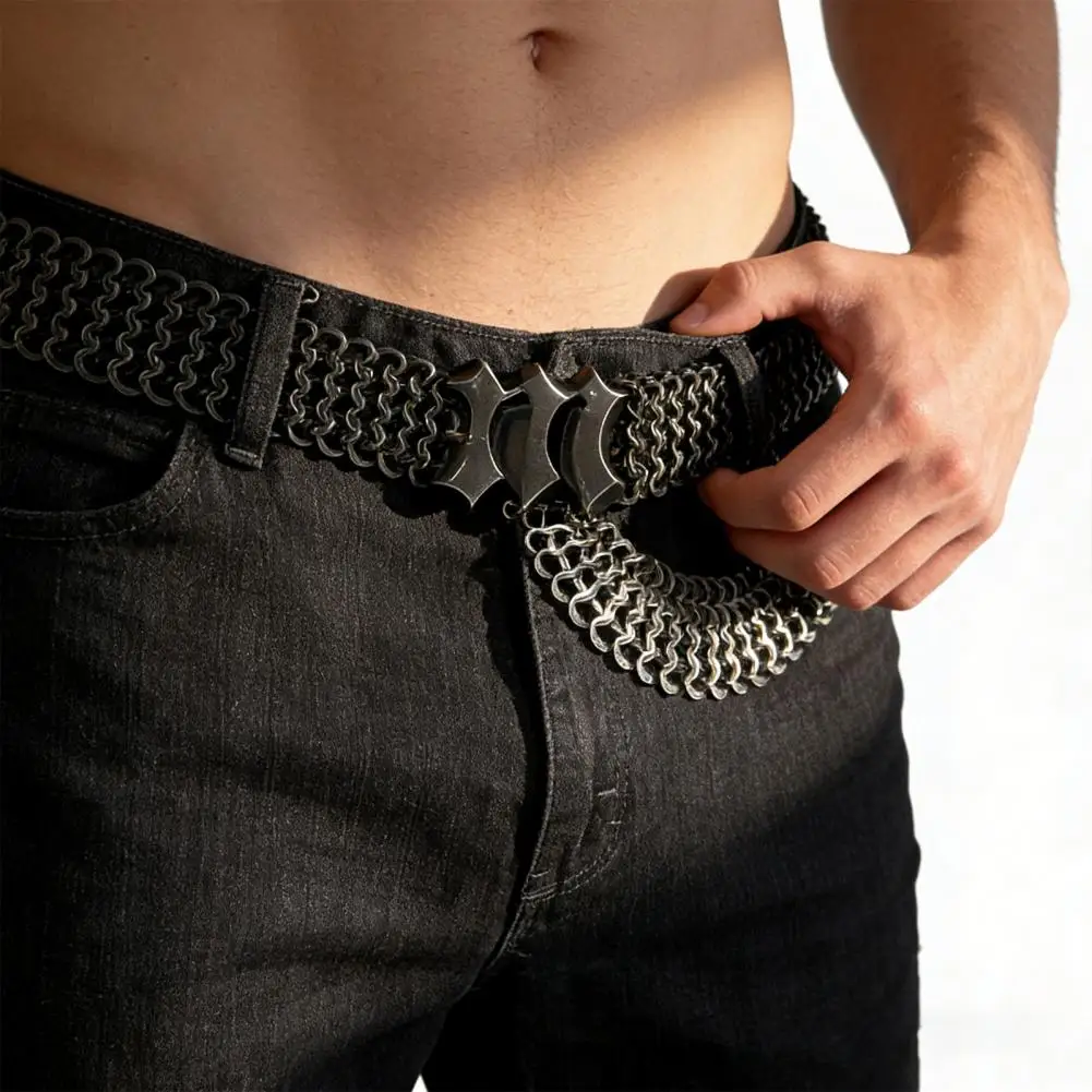 

Прочный ремень, мужской ремень, ремень с кольчугом, универсальный повседневный аксессуар для свиданий, поездок на работу, стильная офисная одежда для вечеринок, акцент