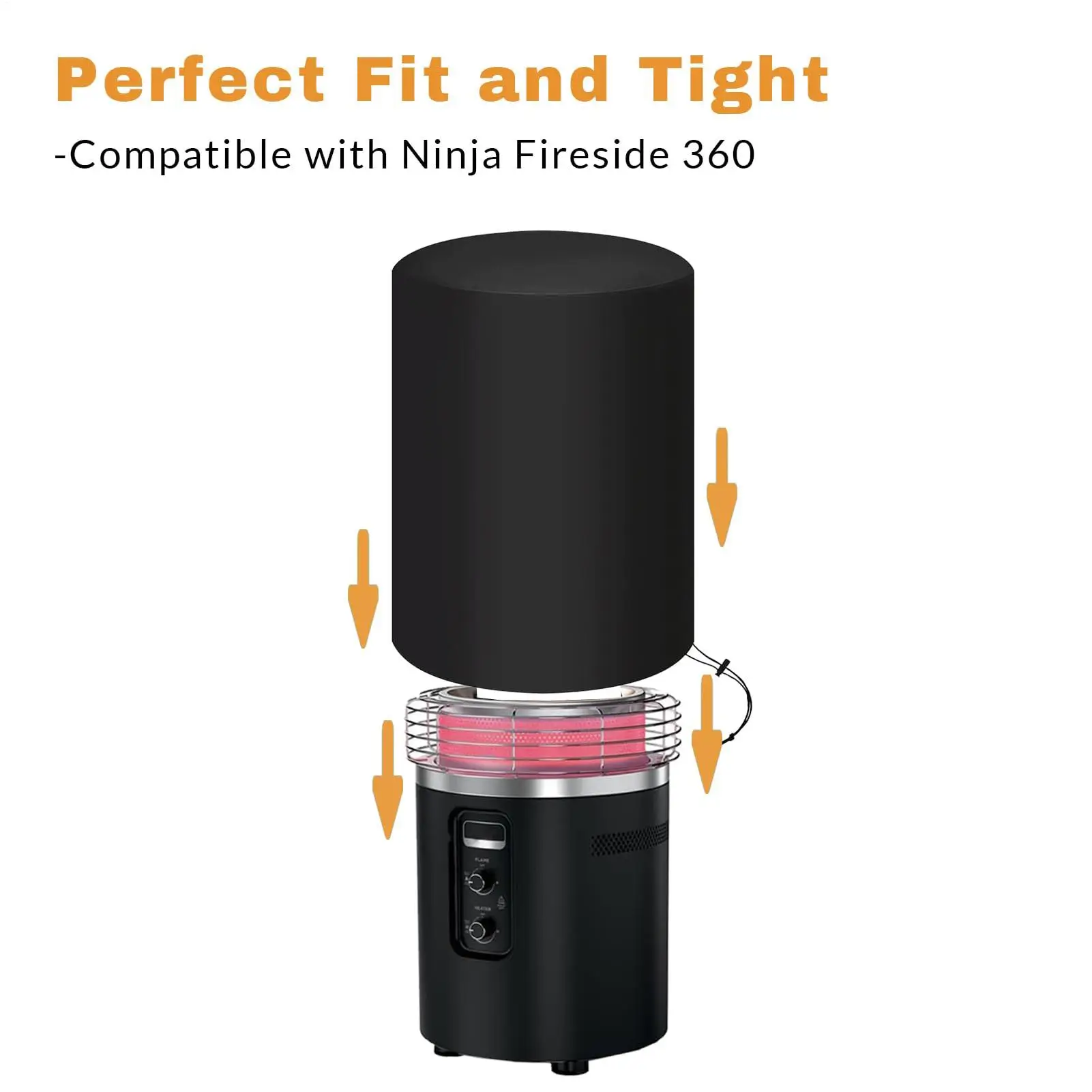 ファイヤーピットカバー-ラウンドグリルアクセサリー-巾着付き-冬用ヘビーデューティーファイヤーピットカバー-屋外ガーデン裏庭農場パティオ用